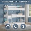 Etagenbett mit Matratzen 90x200 cm Kinderbett Dreifachbett Hochbett Weiß Holz Stockbett Bild 5