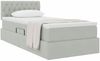 vidaXL Aufbewahrungsbett mit Matratze Hellgrau 90 x 200 cm Samt 3370791 Bild 3