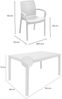 Dmora Outdoor Lounge Set Lograto, Outdoor und Indoor Lounge Set, Feststehender rechteckiger Tisch mit 4 stapelbaren Stühlen, Made in Italy, Weiß Bild 3