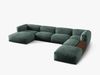 Micadoni Panorama-Ecksofa Martina 5-Sitzer Rechts Samt Petrol Bild 2