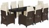 vidaXL 9-tlg. Garten-Essgruppe mit Kissen Braun Poly Rattan 3212987 Bild 2