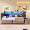Merax Daybett mit LED Lichtleiste, USB & Typ-C, Samt (Schlafsofa Sofabett Jugendbett Kinderbett, 1 tlg) Bild 3