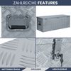 Aluminiumbox mit Deckel - Abschließbar | Alubox Deichselbox Alu Anhängerbox Werkzeugkiste Metall Transportbox Metallkiste, 110,5x38,5x40cm Silber Bild 5