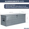 Aluminiumbox mit Deckel - Abschließbar | Alubox Deichselbox Alu Anhängerbox Werkzeugkiste Metall Transportbox Metallkiste, 110,5x38,5x40cm Silber Bild 3