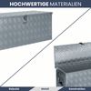 Aluminiumbox mit Deckel - Abschließbar | Alubox Deichselbox Alu Anhängerbox Werkzeugkiste Metall Transportbox Metallkiste, 110,5x38,5x40cm Silber Bild 4