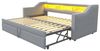 REDOM Schlafsofa Jugendbett,Funktionsbett,Polsterbett, Multifunktionales Polsterbett,mit Ausziehbarem Bettrahmen, USB-Anschluss, LED-Licht, mit Relaxfunktion Bild 4
