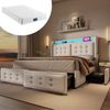 Polsterbett Baumwoll-Leinen inkl. Matratze, LED & USB-Anschluss/Typ-C, 4 Schubladen, 140x200 cm, Beige Bild 1
