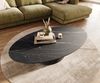 Couchtisch Edge Oval 140x80 cm Keramik Laminam® Noir Desir Braun Conis Metall Schwarz Bild 4