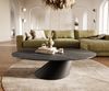 Couchtisch Edge Oval 140x80 cm Keramik Laminam® Noir Desir Braun Conis Metall Schwarz Bild 2