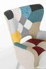 Sessel Galatea mit Stoff-Bezug, klassischer Stil, Patchwork-Design, Naturholzgestell, bunt Bild 5