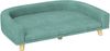 Sofa für Hunde 98x67x25 cm Grün mit Polyester-Kissen und erhöhtem Design Bild 2
