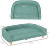 Sofa für Hunde 98x67x25 cm Grün mit Polyester-Kissen und erhöhtem Design Bild 3