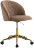 Vente-unique - PORIANI Office chair Samt Beige - B 55,5 cm x H 84 cm74 cm x L 54 cm Bild 4