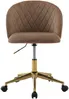 Vente-unique - PORIANI Office chair Samt Beige - B 55,5 cm x H 84 cm74 cm x L 54 cm Bild 2