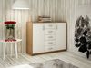 Home Collective Kommode mit 5 Schubladen und 2 Türen in matter Ausführung, Kommode 110cm breit (mit hochwertigen Polymergriffen, aus laminierter Platte gefertigt, Metallrollen mit Auszugsstopp), Schrank Sideboard Highboard Kommode mit Schubladen Sonoma... Bild 4
