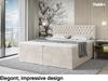 MEBLINI Boxspringbett DALIA 200x200 cm mit Bettkasten - H3/Creme Samt Polsterbett - Doppelbett mit Topper & Taschenfederkern-Matratze Bild 2