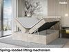 MEBLINI Boxspringbett DALIA 200x200 cm mit Bettkasten - H3/Creme Samt Polsterbett - Doppelbett mit Topper & Taschenfederkern-Matratze Bild 3