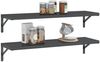 vidaXL Wandregale 2 Stk. 100x30 cm Schwarz Edelstahl 3214512 Bild 4