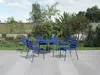 Vente-unique - MIRMANDE Garden dining set Metall Blau - B 130 cm x H 74 cm x L 130 cm Bild 2