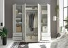 Kleiderschrank >Valencia< (BxHxT: 206x195x60 cm) in Weiß - 206x195x60cm (BxHxT) Bild 5