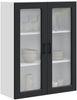 vidaXL Wandglas-Schrank PORTO Schwarz 80 x 31 x 100 cm Holzwerkstoff 885506 Bild 3