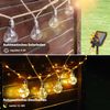 Salcar LED Solarleuchte Lichterkette Outdoor Solar Vintage Hanfseil Glühbirne Warmweiß 5m Lichterkette mit 10 Glühbirne 149 LEDs Bild 3