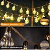 Salcar LED Solarleuchte Lichterkette Outdoor Solar Vintage Hanfseil Glühbirne Warmweiß 5m Lichterkette mit 10 Glühbirne 149 LEDs Bild 4