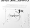 HOMAVO höhenverstellbarer Schreibtisch 60×110 cm, mit Memory- und Anti-Kollisionsfunktion, Höhe 70–117 cm, Weiß Bild 4