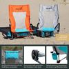 Skandika Campingstuhl Beach, Strand Stuhl, Hohe Rückenlehne, Klappstuhl, max. 136 kg (Extra breite Füße, Organizer-Tasche, robuste Stahlgestell), mit atmungsaktivem Mesh, Getränkehalter, Vordertasche, Kopfkissen Bild 3