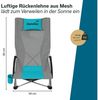 Skandika Campingstuhl Beach, Strand Stuhl, Hohe Rückenlehne, Klappstuhl, max. 136 kg (Extra breite Füße, Organizer-Tasche, robuste Stahlgestell), mit atmungsaktivem Mesh, Getränkehalter, Vordertasche, Kopfkissen Bild 2