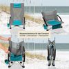 Skandika Campingstuhl Beach, Strand Stuhl, Hohe Rückenlehne, Klappstuhl, max. 136 kg (Extra breite Füße, Organizer-Tasche, robuste Stahlgestell), mit atmungsaktivem Mesh, Getränkehalter, Vordertasche, Kopfkissen Bild 4