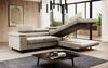 Designer Sofa Costa mit Schlaf - und Klappfunktion Beige Rechts Bild 5
