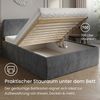 Home Collective Polsterbett Bett mit Stauraum, verstellbarem Lattenrost, viele Größen (Größen: 100x200 120x200 140x200 160x200 180x200 200x200, hochwertiger Kordstoff, made in Germany), wählbare Matratze Federkern oder Kaltschaum, Anthrazit Bild 4