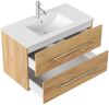 Badmöbel Set Firenze 90 2tlg. Spiegelschrank Softclose eiche gold : Eiche Gold Bild 3