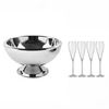 Fink Cocktail-Set KALAS - Punchbowl + 4erSet Champagnergläser - silber - Edelstahl/ Glas, (2er Set, 2 Stück), Geschenkset - Flaschenkühler - Sektgläser Bowl - Eiskübel - Champagner Bild 4