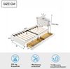Kinderbett mit LED-Beleuchtung Muschel Krone Design 90x200 Weiß PU-Leder Stauraum Schubladen RGB Licht Märchenbett Prinzessin König Sicher Stabil 250kg Tragkraft für magisches Schlafzimmer Bild 5