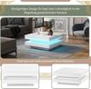 Quadratischer LED-Couchtisch aus Spanplatte mit Bluetooth-App-Steuerung, 70x70x36 cm, Weiß Bild 5