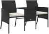 vidaXL Gartensofa 2-Sitzer mit Tisch und Hockern, Polyrattan schwarz Bild 5