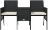 vidaXL Gartensofa 2-Sitzer mit Tisch und Hockern, Polyrattan schwarz Bild 4
