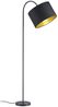 LED Stehleuchte mit Textil Lampenschirm Schwarz/Gold, Höhe 156cm Bild 2