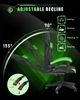 BIGZZIA Gaming-Stuhl mit LED - Gaming Chair Gamer Stühle RGB Licht, Beleuchtung Computerstuhl Höhenverstellbar Ergonomisch Bürostuhl Bild 3