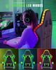 BIGZZIA Gaming-Stuhl mit LED - Gaming Chair Gamer Stühle RGB Licht, Beleuchtung Computerstuhl Höhenverstellbar Ergonomisch Bürostuhl Bild 2