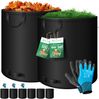 KESSER® Gartensack Set Laubsack Gartenabfallsack inkl. Handschuhe - Selbststehend 4 Griffe Stabil Robust & Faltbar - Laubsäcke Rasenschnitt Gartensäcke für Gartenabfälle Grünschnitt Schwarz, 6x500 Liter Bild 1