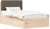 vidaXL Bettgestell mit gepolstertem Kopfteil Taupe 100 x 200 cm 877792 Bild 2