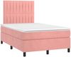 vidaXL Boxspringbett mit Matratze & LED Rosa 120x200 cm Samt 3136238 Bild 3