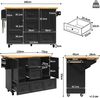 Sideboard 120x73x93 cm, klappbar mit Schubladen & Rollen, MDF/Metalll, schwarz Bild 4