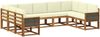 vidaXL Outdoor-Sofagarnitur 9 pcs Natur und Creme Massivholz Akazie 3385526 Bild 2