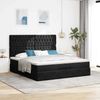 vidaXL Ottoman-Bett mit Matratzen & LEDs Schwarz 200x200 cm Samt 3314416 Bild 4