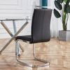 Freischwinger Stühle 4er-Set mit Kunstleder, ergonomischer Sitzkomfort, hohe Rückenlehne, verchromtes Metallgestell,Schwarz Bild 3