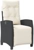 vidaXL 9-tlg. Garten-Essgruppe mit Kissen Schwarz Poly Rattan 3212706 Bild 5